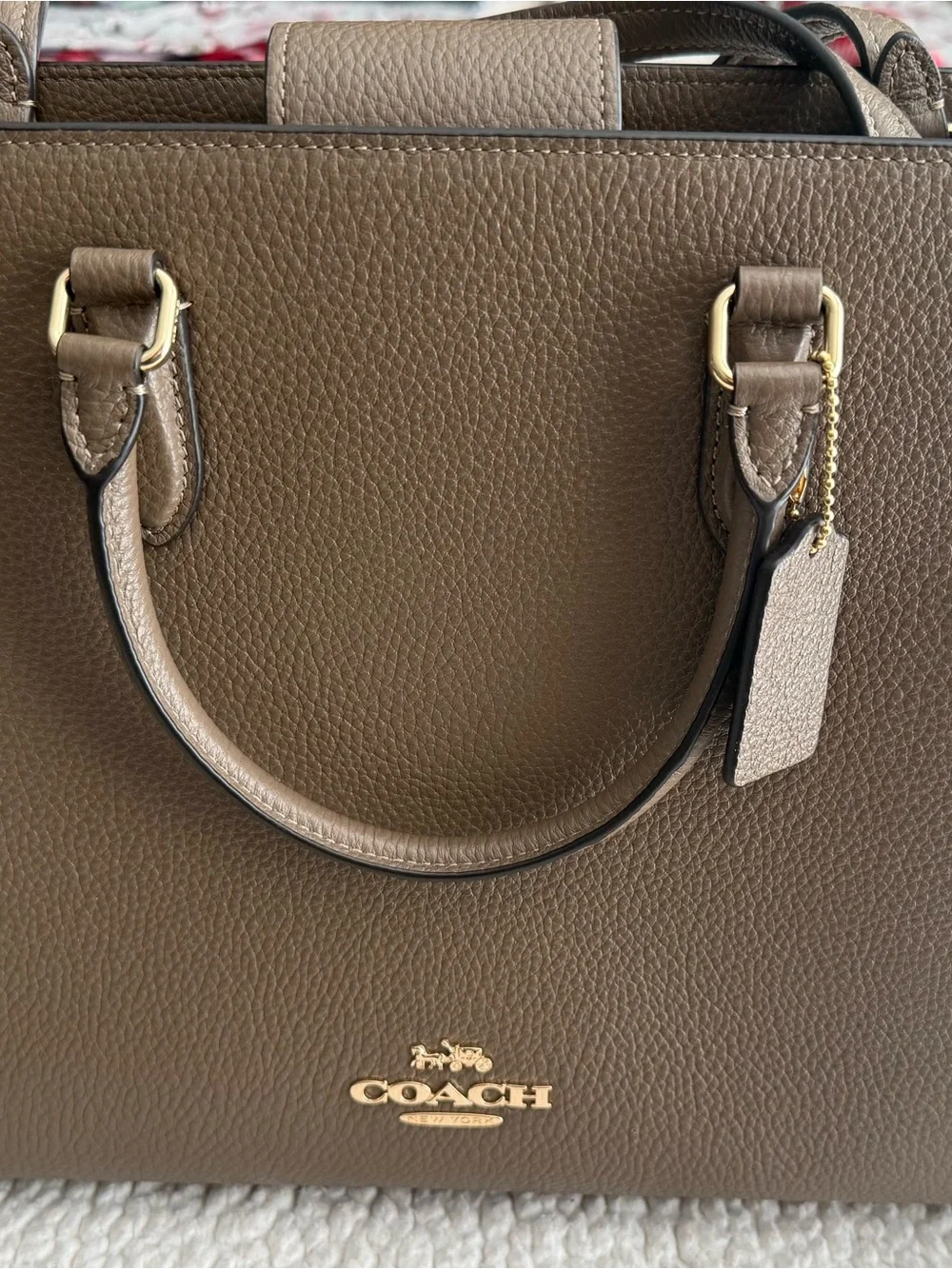 Coach Maggie tote  Leather Structured Satchel with Gold Hardware